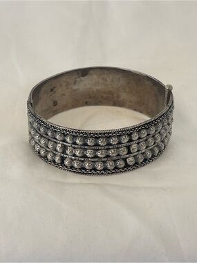 Silver (Verified) 1.3oz Cuff Bracelet Pin Closure Handmade Tribal Vintage